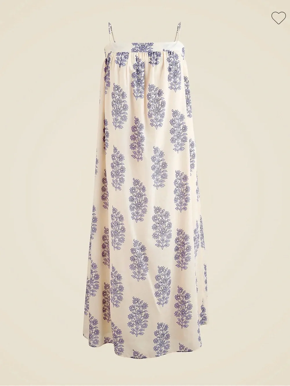 J. Crew Floaty midi dress in block-print cotton voile.
